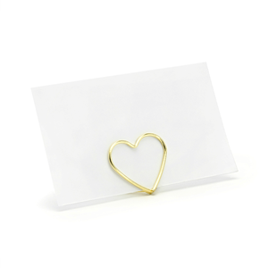 Coração Dourado Marcador de Lugar, 10 Unid.